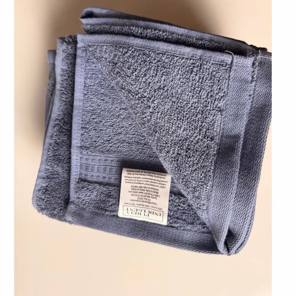 Purely Indulgent 5 piece Egyptian Cotton Hand Towel and Washcloth Set Blue